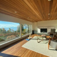 Sitting area in newly painted sunroom
